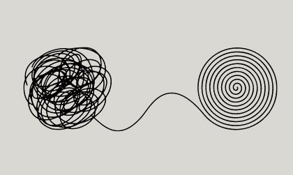 Immagine evocativa di un groviglio che si riorganizza